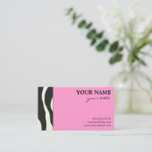 エレガントなピンクのシマウマの名刺 名刺 (スタンド正面)