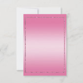 エレガントなピンクのジュエルダイヤモンドのリボンとコンフェッティの誕生日 招待状 (裏面)