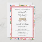 エレガントなピンクのスイート16招待状 招待状 (正面)