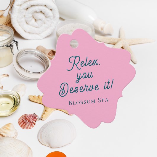 エレガントなピンクのスパ事業のクリスマスギフトバスケット フェイバータグ