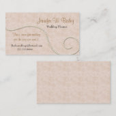 エレガントなピンクのダマスク織および真珠の名刺 名刺 (正面/裏面)