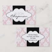 エレガントなピンクのダマスク織のエレガントな名刺 名刺 (正面/裏面)
