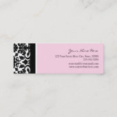 エレガントなピンクのダマスク織の名刺 スキニー名刺 (裏面)