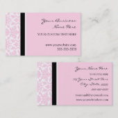 エレガントなピンクのダマスク織の名刺 名刺 (正面/裏面)