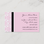 エレガントなピンクのダマスク織の名刺 名刺 (裏面)