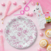 エレガントなピンクのチャイナペイント ペーパープレート (パーティー)