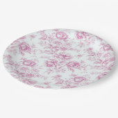 エレガントなピンクのチャイナペイント ペーパープレート (アングル)