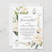 エレガントなピンクのハイドランジアとバラのウェディングシャワー（郵送） 招待状 (正面)