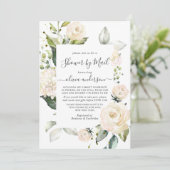 エレガントなピンクのハイドランジアとバラのウェディングシャワー（郵送） 招待状 (スタンド正面)