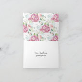 エレガントなピンクのハイドランジア お礼カード サンキューカード (内部)