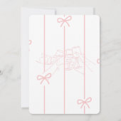 エレガントなピンクのハッピーバースデイスケッチカード 招待状 (裏面)