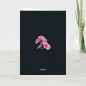 エレガントなピンクのハルディオックマロウの花 カード (裏面)