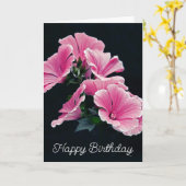 エレガントなピンクのハルディオック マロウ マルバの花 カード (黄色い花)