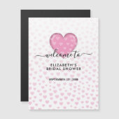 エレガントなピンクのハートとドットのデザイン (正面/裏面)