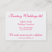 エレガントなピンクのバラのウェディングプランナーの名刺 名刺 (裏面)