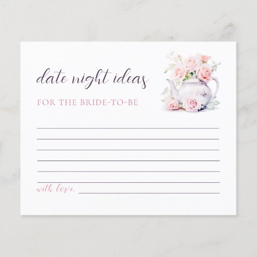 エレガントなピンクのバラのブライダルシャワーデートナイトアイデア (正面)