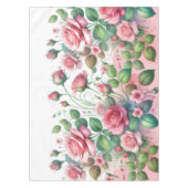 エレガントなピンクのバラの庭 テーブルクロス (正面)