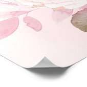 エレガントなピンクのバラの水彩画 ブライダル ブランケットのウェルカムメッセージ ポスター (角)