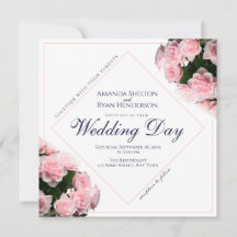 エレガントなピンクのバラの花のウェディング