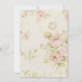 エレガントなピンクのバラの花のヴィンテージ結婚式の招待状 招待状 (裏面)