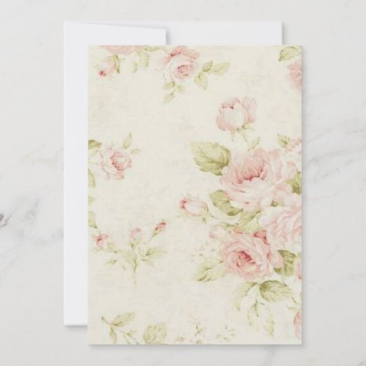 エレガントなピンクのバラの花のヴィンテージ結婚式招待状 招待状 (裏面)