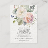 エレガントなピンクのバラの花の蝶の本 赤ちゃんのために エンクロージャーカード (裏面)