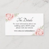 エレガントなピンクのバラの花の詳細 ウェディング 封筒 エンクロージャーカード (正面)