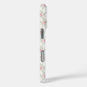 エレガントなピンクのバラの花柄モノグラム Case-Mate iPhoneケース (裏面 / 右)