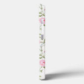 エレガントなピンクのバラの花柄モノグラム Case-Mate iPhoneケース (裏面 / 左)