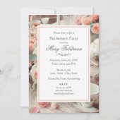 エレガントなピンクのバラの花 招待状 (正面)