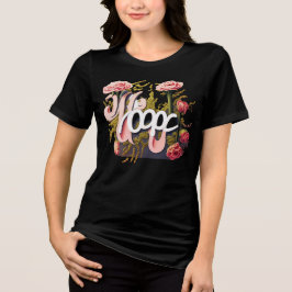 エレガントなピンクのバラ希望タイポグラフィ トライブレンドＴシャツ