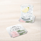 エレガントなピンクのバラ　私のドリンクを取らないで　結婚式 ペーパーコースター (インサイチュ)