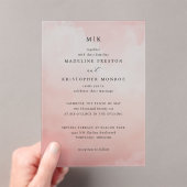 エレガントなピンクのフォーマルな結婚式の招待状 アクリル招待状 (インサイチュ (ポータブル))