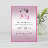 エレガントなピンクのフレーム付きの独身最後の夜の招待状 招待状 (スタンド正面)