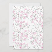 エレガントなピンクのフローラルマグノリアの結婚式招待状 招待状 (裏面)