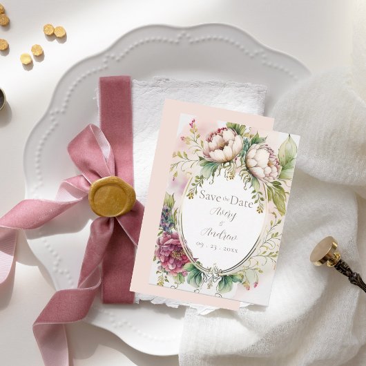 エレガントなピンクのブッシュ ロマンチック ルーセット セーブザデート