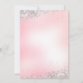 エレガントなピンクのプリンセスクラウンのキンセアニエラ 招待状 (裏面)