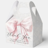 エレガントなピンクのボウ ブライダルシャワー 感謝祭りのお礼 フェイバーボックス (正面)