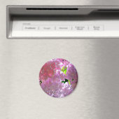 エレガントなピンクのボホ フラワーズ ハイドランジア マグネット (インサイチュ (食洗機))