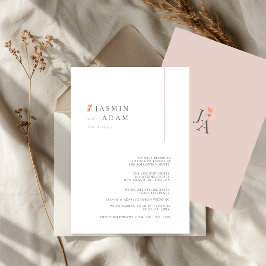 エレガントなピンクのミニマルフラワーの結婚式の詳細 エンクロージャーカード