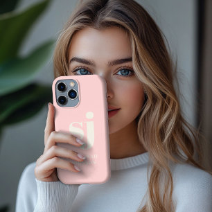 エレガントなピンクのモノグラムイニシャル iPhone 13 PRO MAXケース