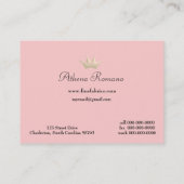 エレガントなピンクのラベル 名刺 (裏面)