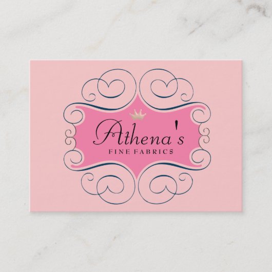 エレガントなピンクのラベル 名刺 (正面)
