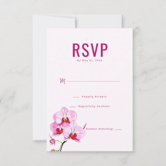 エレガントなピンクのラン RSVP (正面)