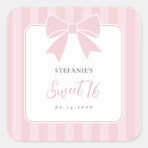 エレガントなピンクのリボンの女の子のSweet 16 誕生日パーティー