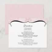 エレガントなピンクのレースの案内カード エンクロージャーカード (正面/裏面)