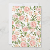 エレガントなピンクのローズガーデン セーブザデート (裏面)