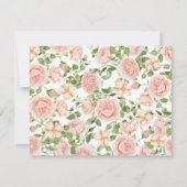 エレガントなピンクのローズガーデン 出欠カード (裏面)
