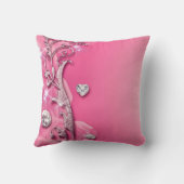 エレガントなピンクのローズ形ダイヤモンドの装飾用クッション クッション (裏面)