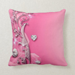 エレガントなピンクのローズ形ダイヤモンドの装飾用クッション クッション